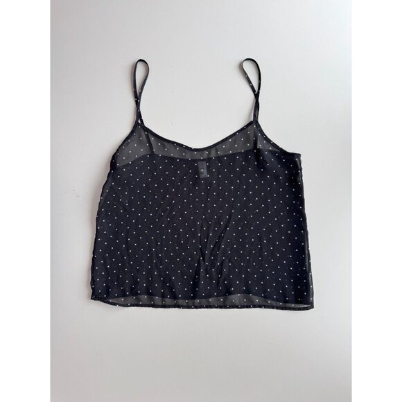 AMERICAN APPAREL Sheer Black Polka Dot Chiffon Camisole Tank Top, Size XS - Picture 5 of 10